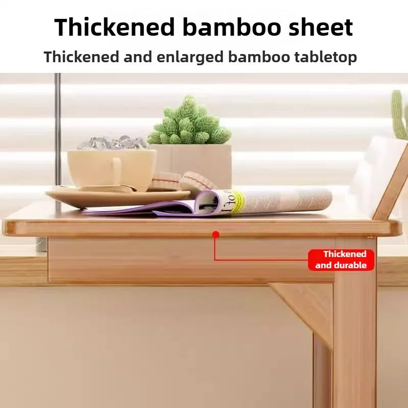 Sofa edge table, movable coffee table with wheels, minimalist mini living room, solid wood bedroom, bedside table, storage rack