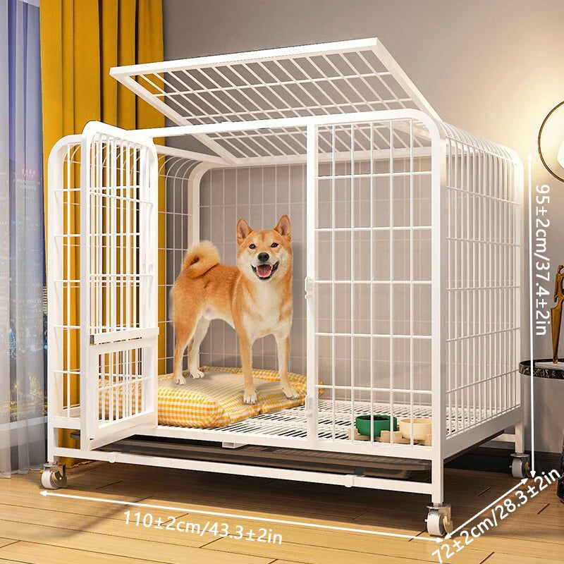 BOOTEELY Dog Kennels Heavy Duty Indestructible and Escape-Proof Dog Crate Cage Kennel for Large Dogs