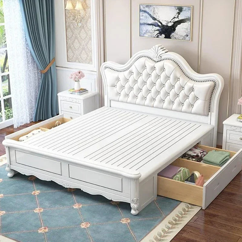 Large Platform Wood Bed Frame Waterproof Modern King Size Frames Double Bed Monster Headboards Camas Matrimoniales Furniture