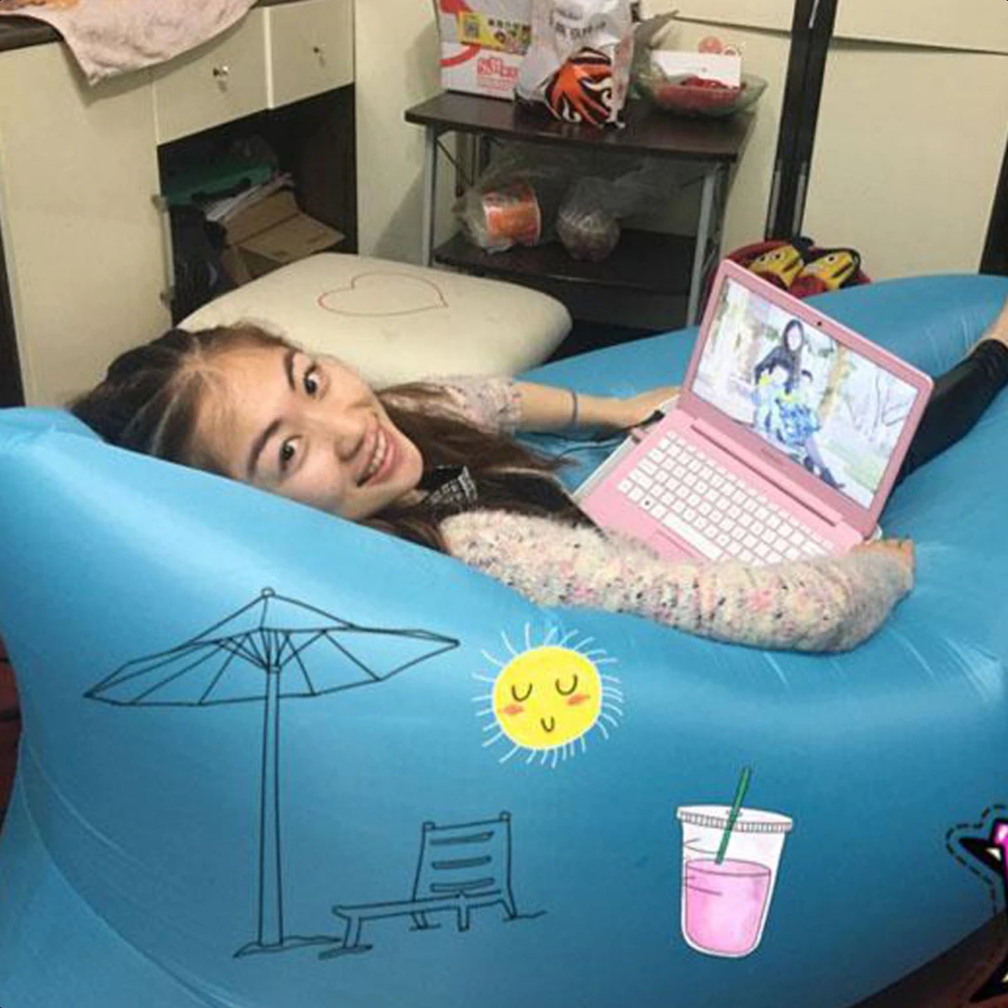 Lightweight Waterproof Portable Inflatable Sleeping Bag, Folding Chair, Sofa - Ideal for Camping, Beach, Outdoor Use - Quick Fol