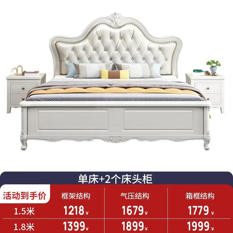 Large Platform Wood Bed Frame Waterproof Modern King Size Frames Double Bed Monster Headboards Camas Matrimoniales Furniture