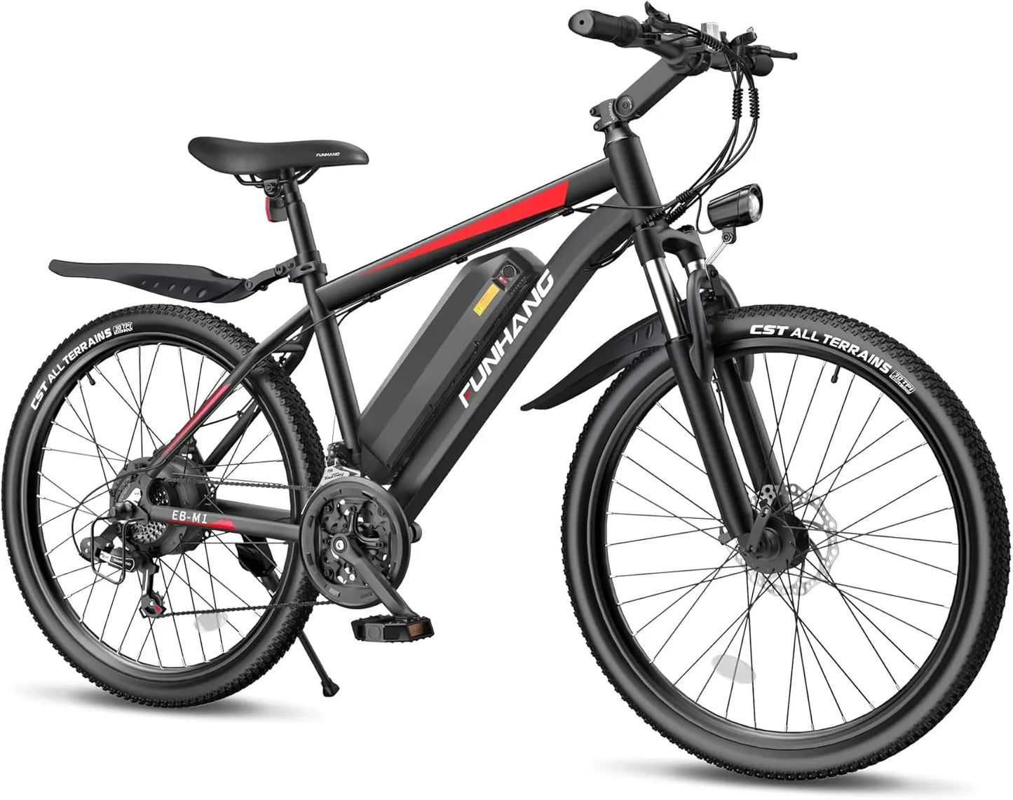 Electric Bike, Peak 1000W Ebike, 26" Electric Mountain Bike 48V 374.4WH Battery with Adjustable Stem, Commuter E Bike