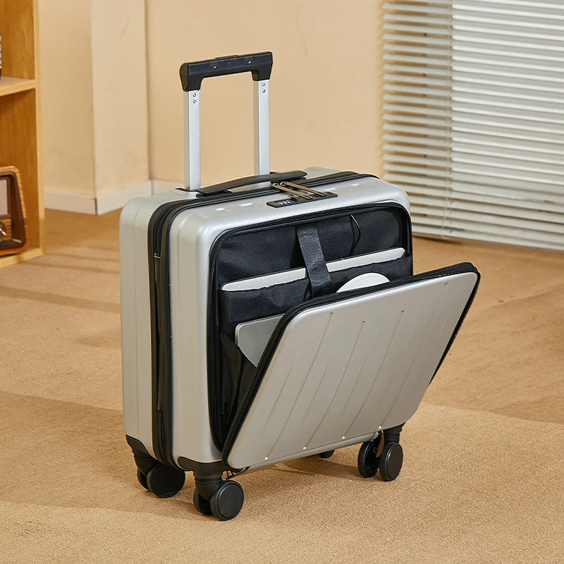18 inches Suitcase Light Weight Suitcase Large Capacity Travel Case Spinner Wheels Suitcase Small Luggage Compartment