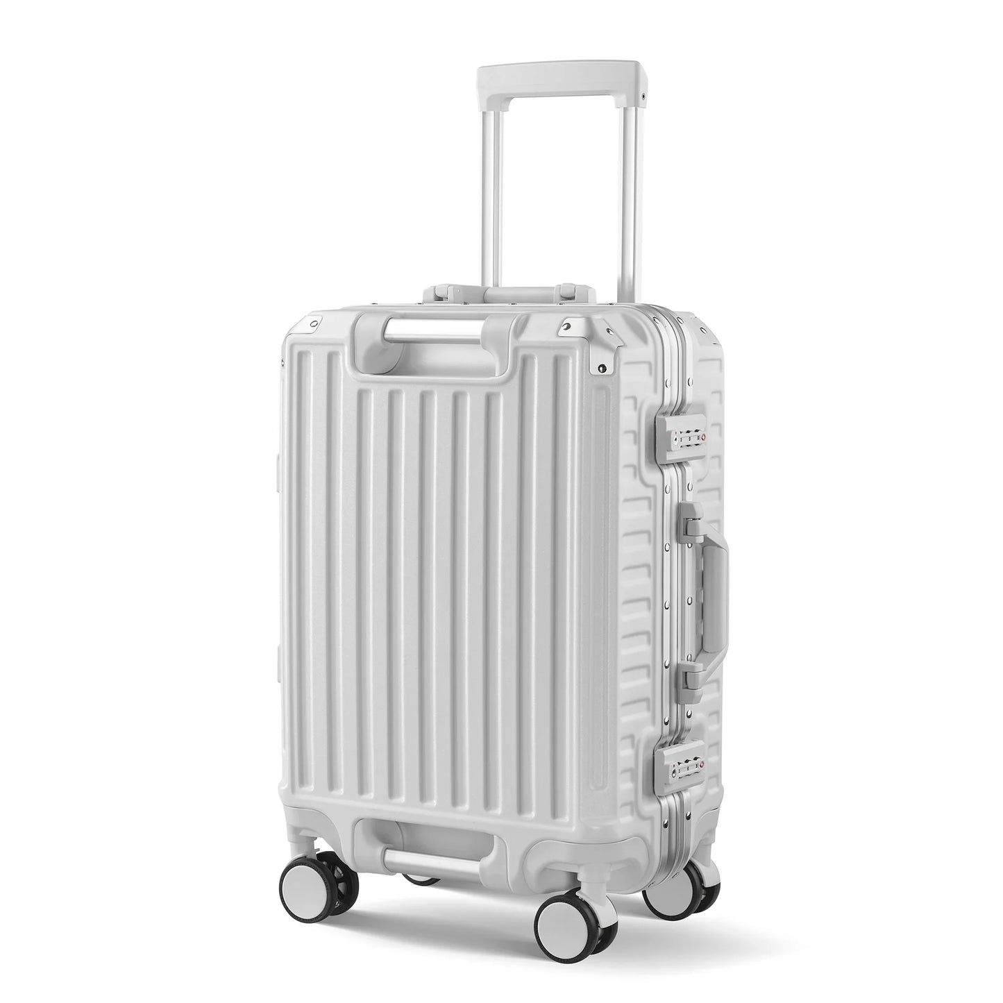 New aluminum frame double handle luggage universal wheel boarding bag trolley case travel suitcase with combination lock
