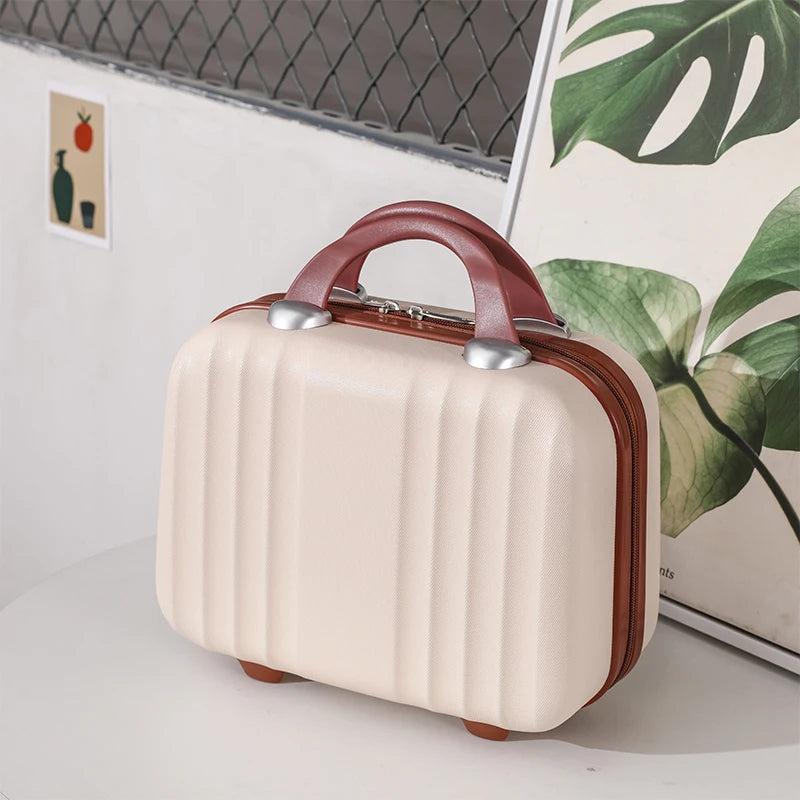 Lightweight Mini Travel Suitcase Makeup Box Waterproof Hand Luggage Storage Box Makeup Box Portable Small Boarding Case 14 inch