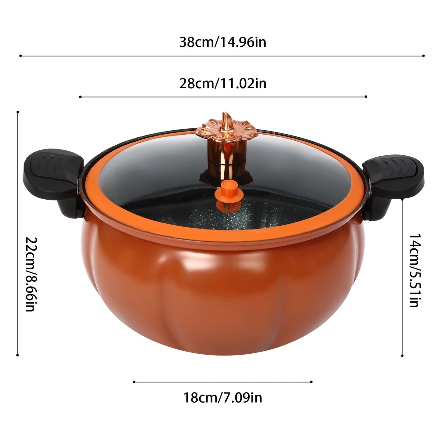 8L Micro Pressure Cooking Pot Pumpkin Shaped Pressure Cooking Pot Multifunctional Non Stick Pot Gas Stove Universal Soup Pot