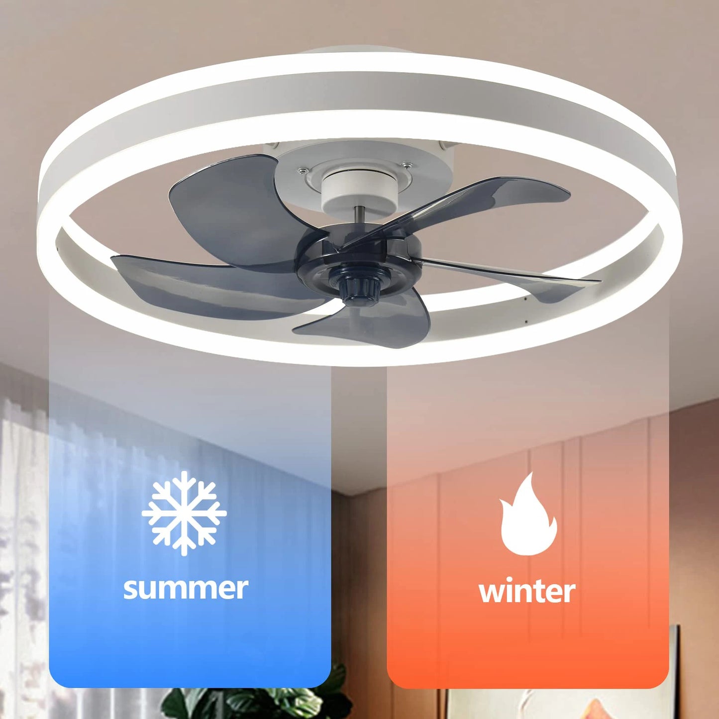 Ceiling Fan With Light And Remote Control Fanstira LED Lamp Small Decorative Fans Cooler Decoration For Bedroom Home Appliance