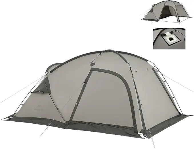 Naturehike Massif Hot Tent with Stove Jack, 4 Season Tent, 1/2/4/6 Person Camping Tent, UPF50+ Waterproof Windproof Winter Tent