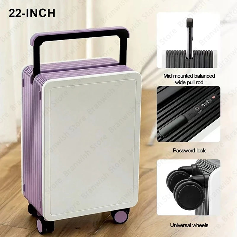Basics Suitcase Trolley Case With TSA Lock Travelling Suitcase Wide Trolley Luggage With Spinner Wheels 22Inch Rolling Luggage