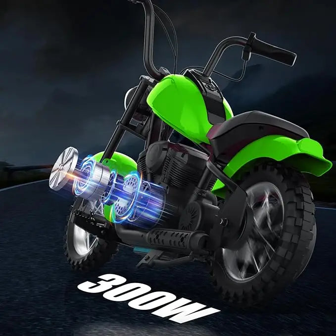 Electric Motorcycle for Kids, 24V 250W Kids Electric Dirt Bike Two Speed Max Up to 14MPH & 60 Minutes Continuous with Led Lights