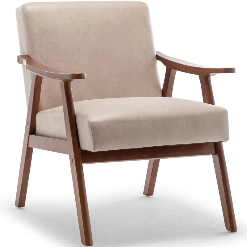 High-Quality Modern Living Room Chair Comfortable Backrest Wood Frame for Home Luxury Thick Seat Desk Chair Elegant Lounge Chair