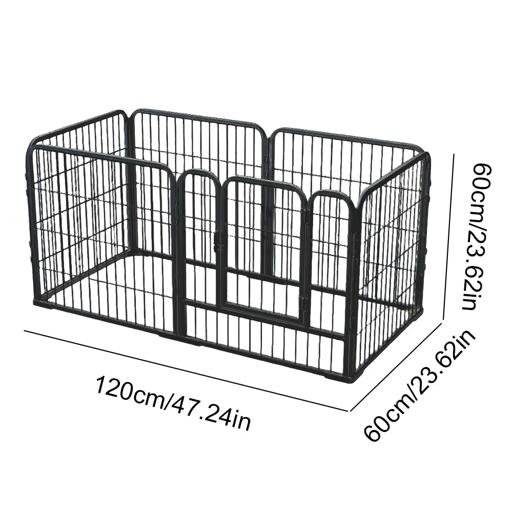 6 Panels Heavy Duty Dog Puppy Playpen Foldable Puppy Kennel Cage Fence Dog Exercise Fence for Dog Cat Rabbit Exercise