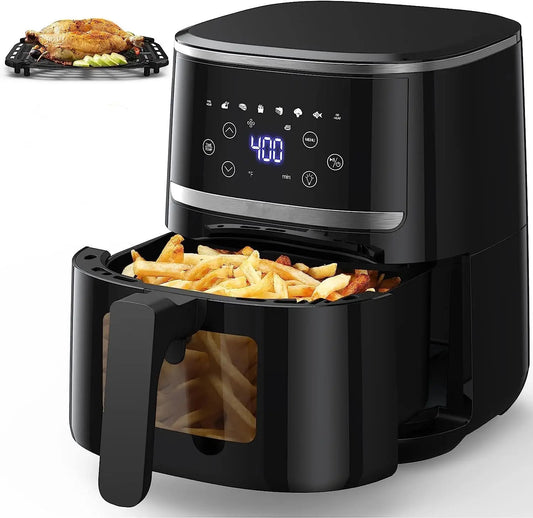 Adoolla Air Fryer Oven 5 Qt Large Oil Free Touch Screen 1500W Mini Oven Combo with 7 Accessories, One-Touch Digital Controls, No