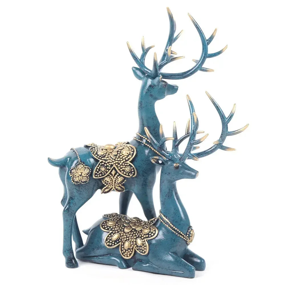 Large Deer Resin Statue Figurine Sculpture Tabletop Home Office Art Decoration