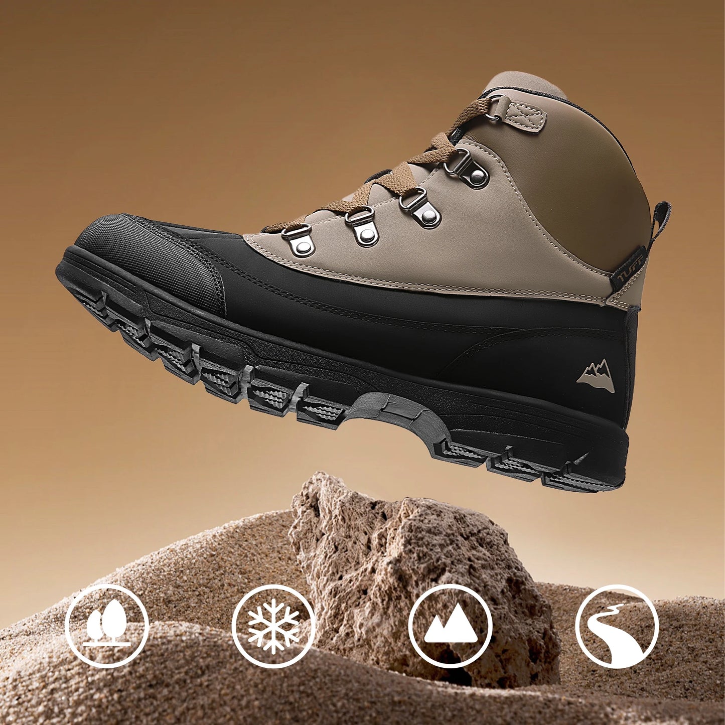 Men's Hiking Boots High Tops Comfortable Lace-up Sports Boots Outdoor Hiking Shoes