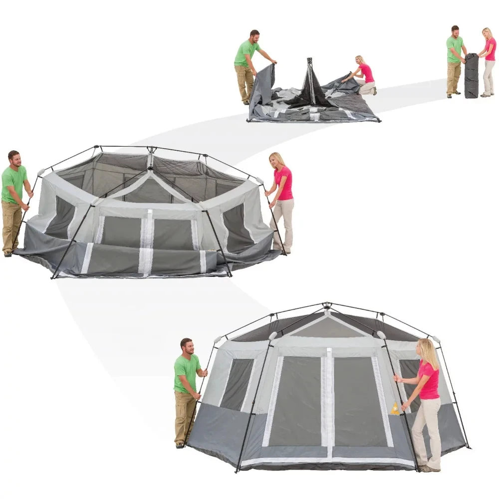 8-Person Instant Hexagon Cabin Tent, 36.04 lbs