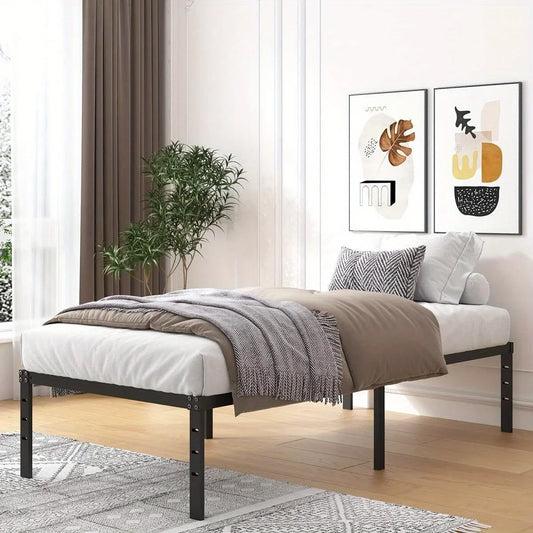 18" Bed Frame Twin Size Heavy Duty Metal Platform No Box Spring Needed