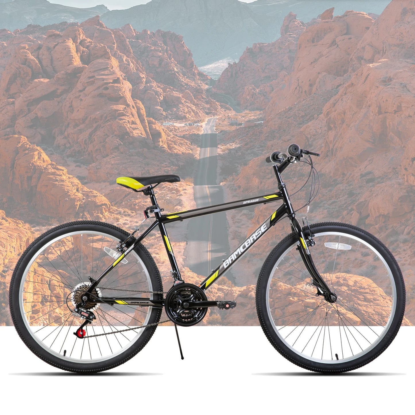 Hiland 24 26 inch Mountain Bike for Men Women, 21 Speeds High-Carbon Steel Frame, Sport Cycling MTB Bicycle for Adult