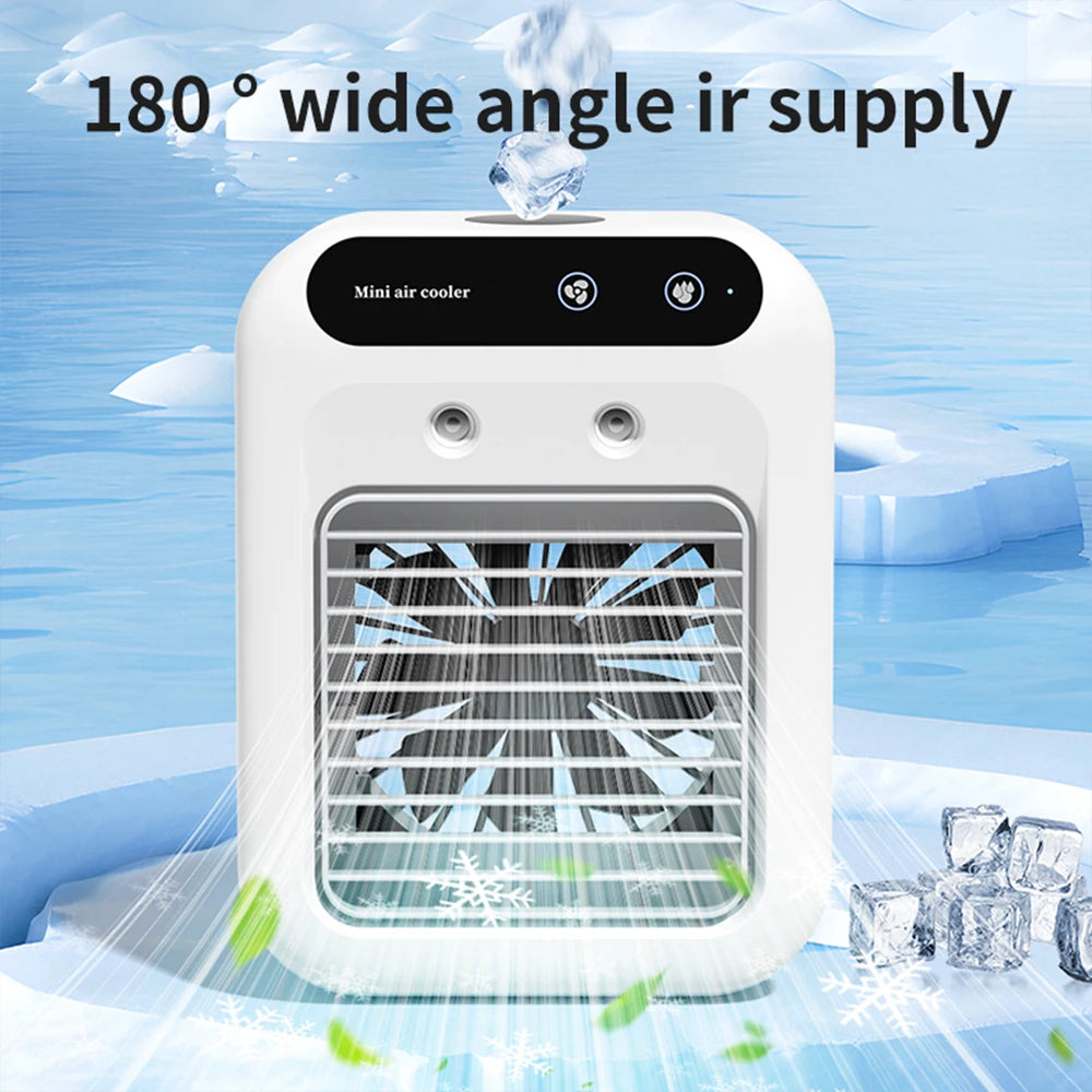 Portable Air Conditioners,3-In-1 Cooling Fan Air Conditioner with 2-Speed,Built-In 1800mah Battery,Air Cooler for Home&Outdoor