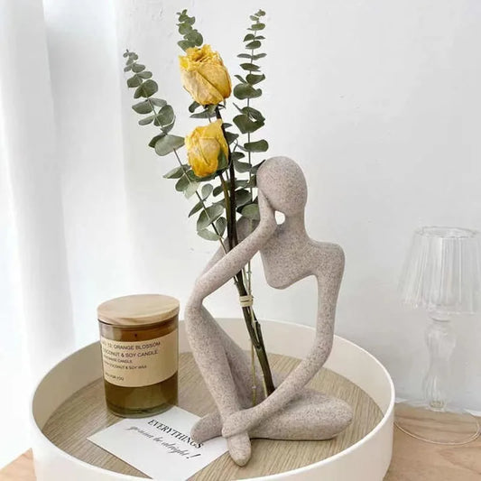 Sculpture, sandstone resin philosopher statue decoration, living room dining table decoration
