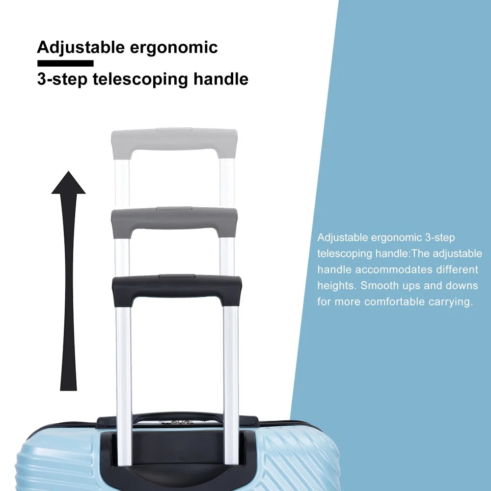 3 Piece Luggage Set Lightweight Suitcase Spinner Wheels Telescoping Handle Travel Suitcase Rolling Trolley Luggage 20/24/28 Inch
