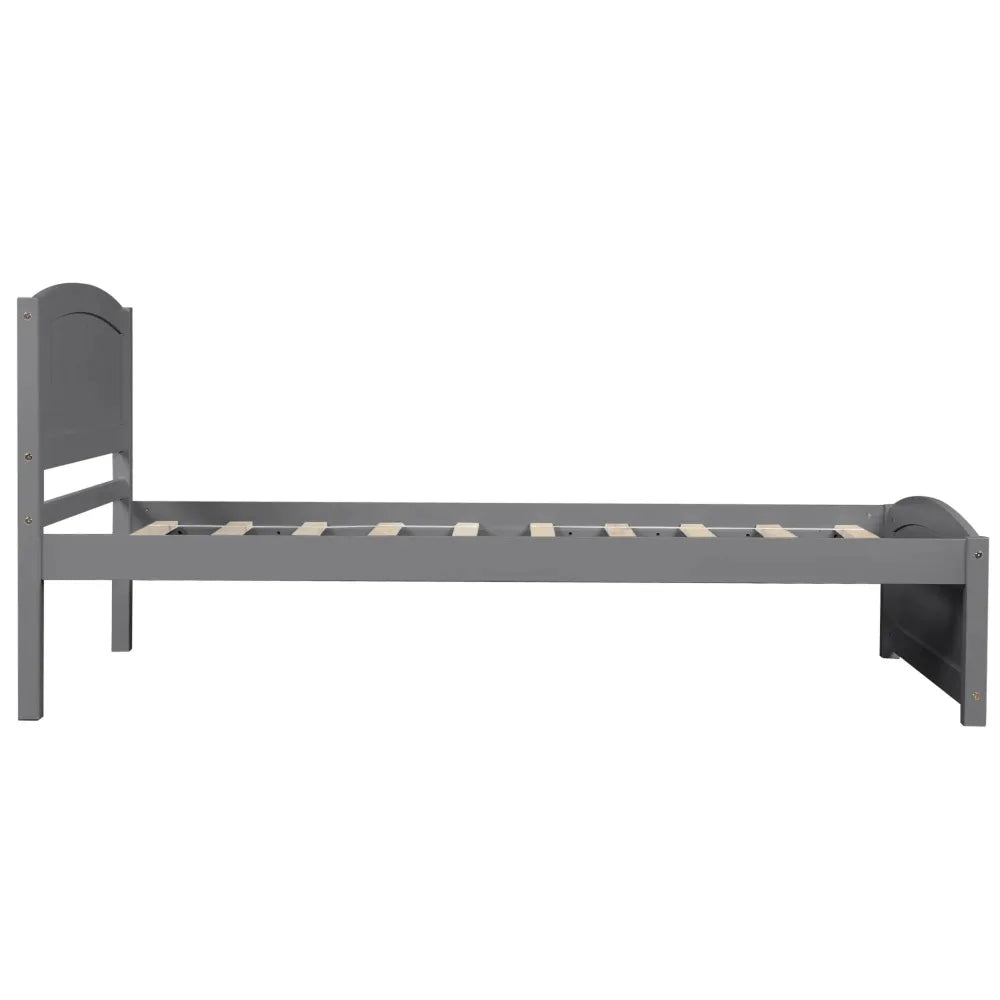 Twin Size Platfrom Bed Frames with Headboard for Adults,Gray