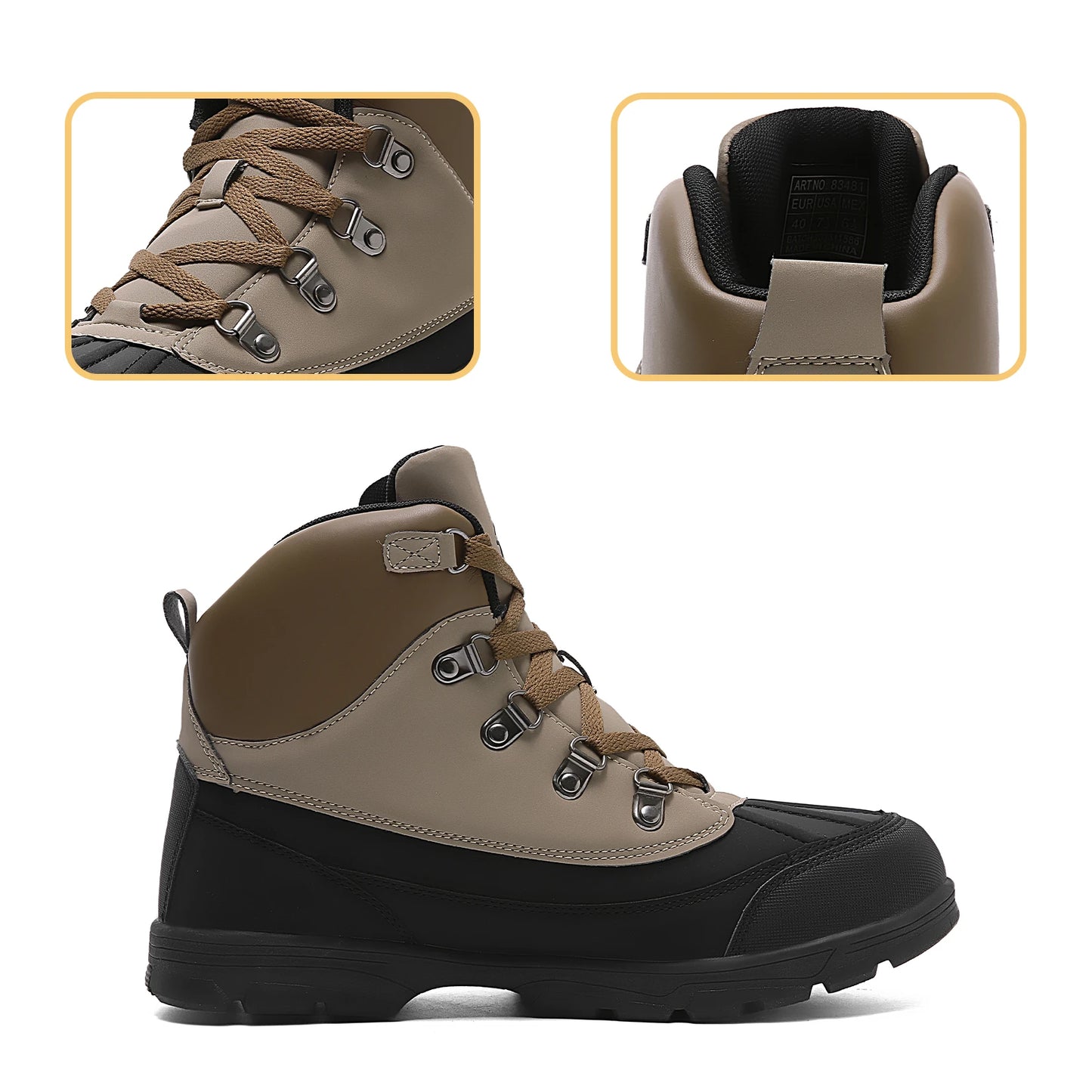 Men's Hiking Boots High Tops Comfortable Lace-up Sports Boots Outdoor Hiking Shoes