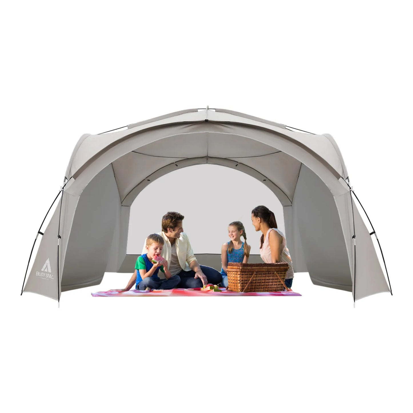 4.2*4.2*2.3m Outdoor Camping Beach Tent Glass Fibre Oxford Cloth Portable Tents Capacity 6-8 People