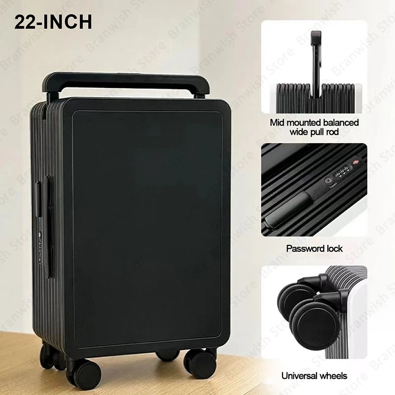 Basics Suitcase Trolley Case With TSA Lock Travelling Suitcase Wide Trolley Luggage With Spinner Wheels 22Inch Rolling Luggage