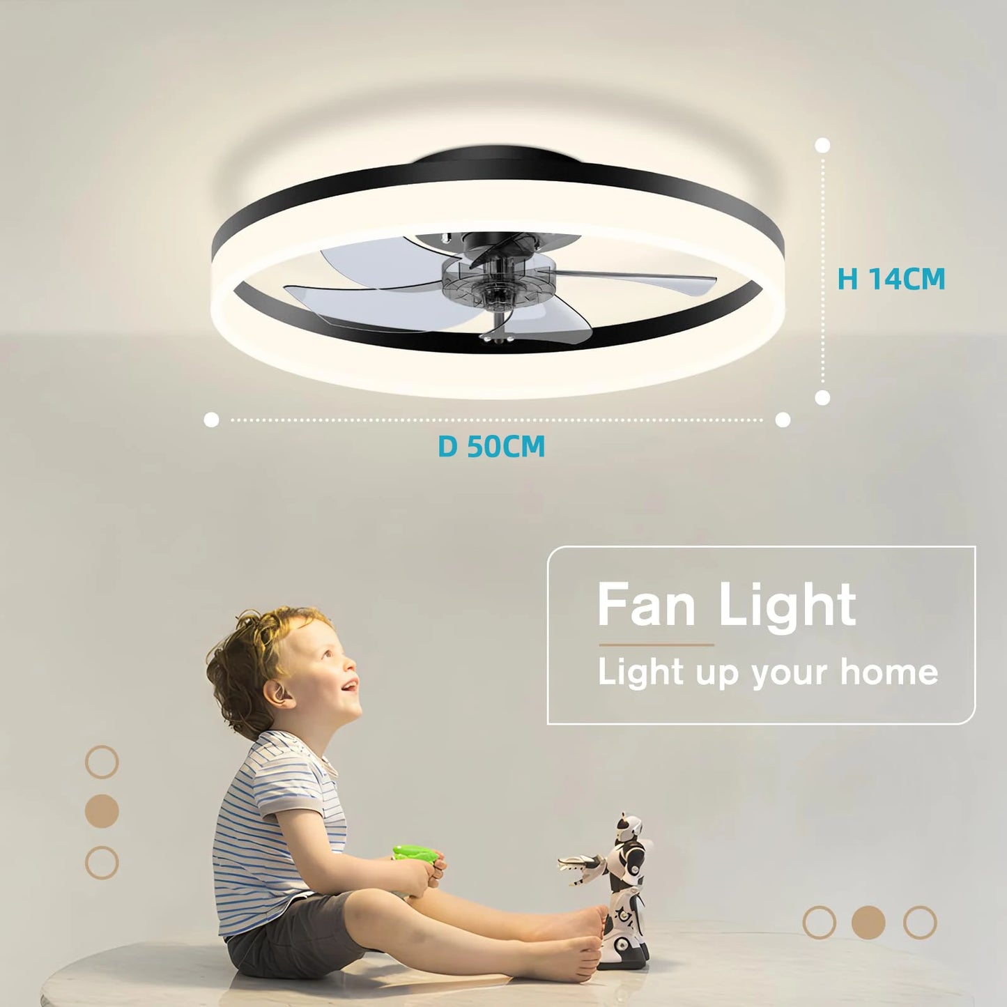 Ceiling fan with light Modern Dimmable Remote Control Ceiling Fans Living Room AC Variable Frequency Fan Ceiling Lamp
