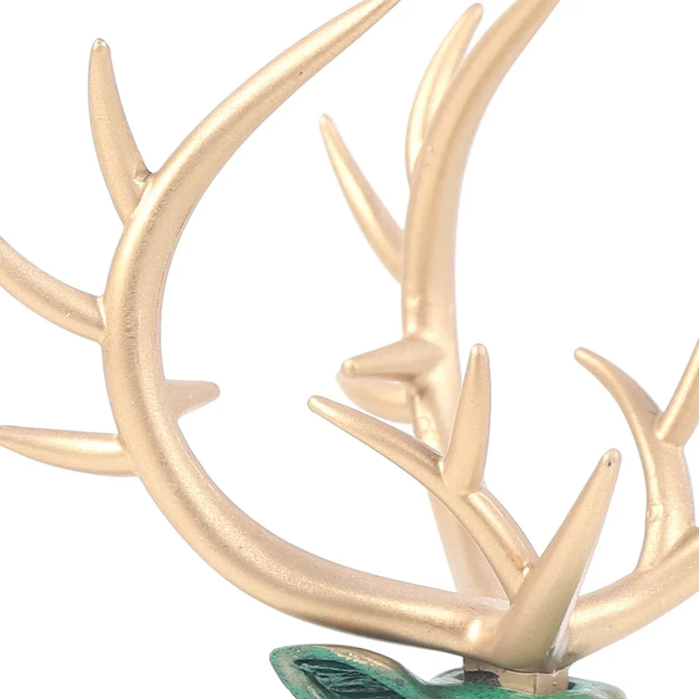 Resin Deer Statue Figurine Blue/Green Reindeer Sculpture Home Office Decor Gift