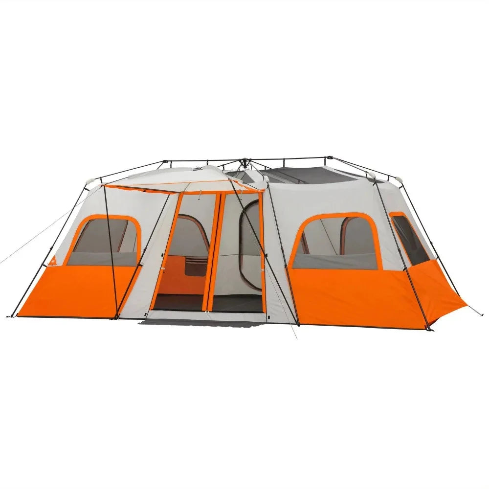 12 Person Instant Cabin Tent with Integrated LED Lights, 3 Rooms, 47.87 lbs