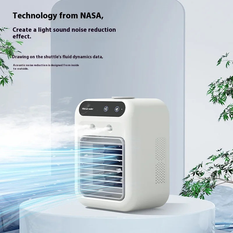 Air cooler small air conditioner office humidification refrigeration small leafless cold fan spray cooling machine air condition
