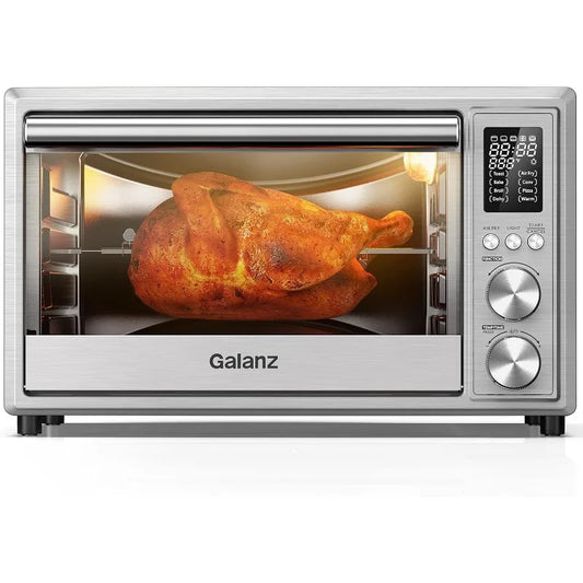 Galanz GT12SSDAN18 Digital Fry & Rotisserie Combo 8-in-1 Air Fryer Toaster, Convection Oven with Pizza & Dehydrate,4 Accessories
