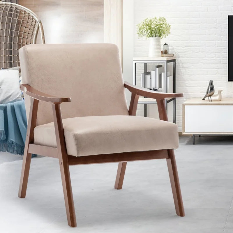 High-Quality Modern Living Room Chair Comfortable Backrest Wood Frame for Home Luxury Thick Seat Desk Chair Elegant Lounge Chair