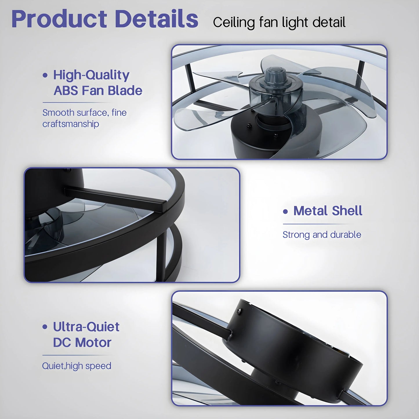 Ceiling Fan Light Living Room Bedroom Modern Electric Fan Simple Home Intelligent Ceiling Fan with Remote Control and Led Light