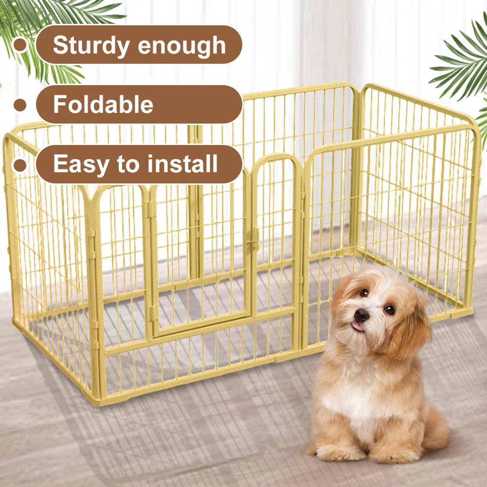 6 Panels Heavy Duty Dog Puppy Playpen Foldable Puppy Kennel Cage Fence Dog Exercise Fence for Dog Cat Rabbit Exercise