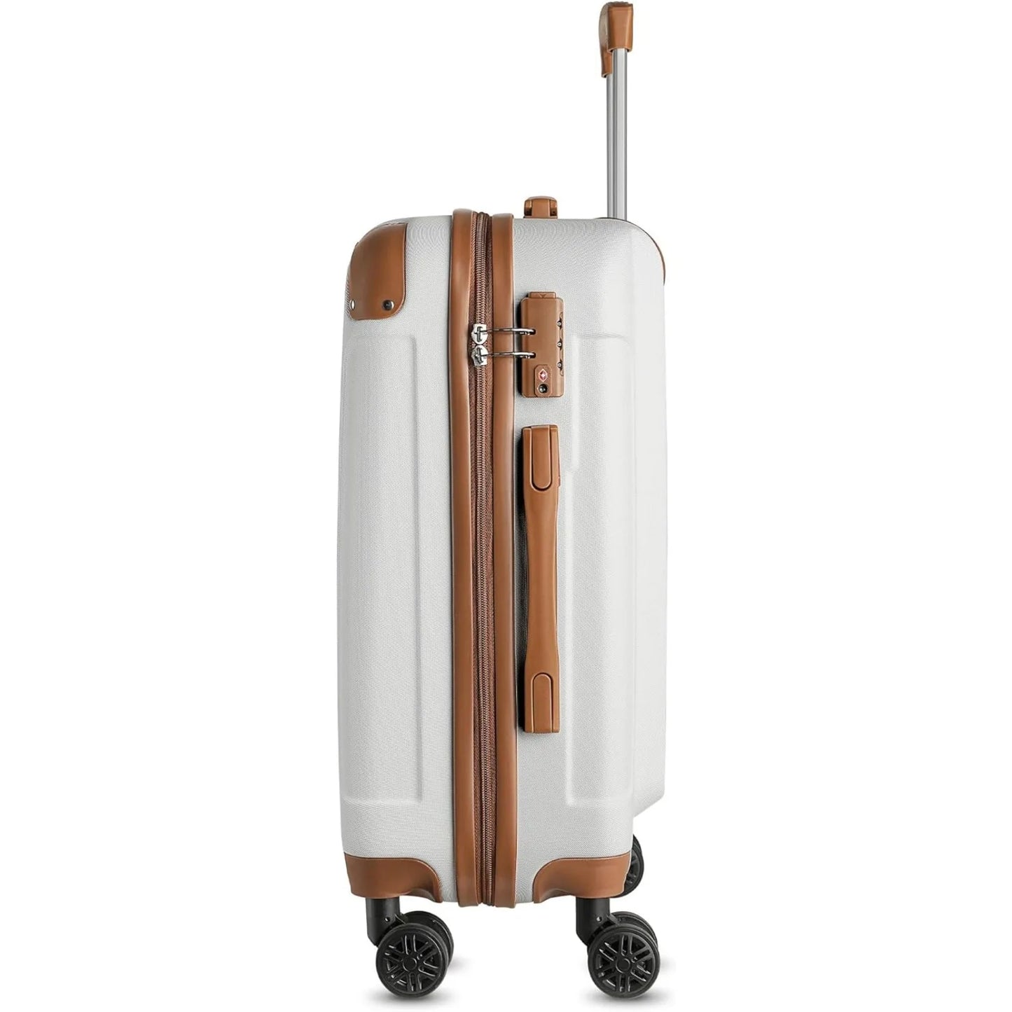 LUGGEX Carry On Luggage for Airplanes, Travel Suitcases with Wheels (White, 20-Inch)