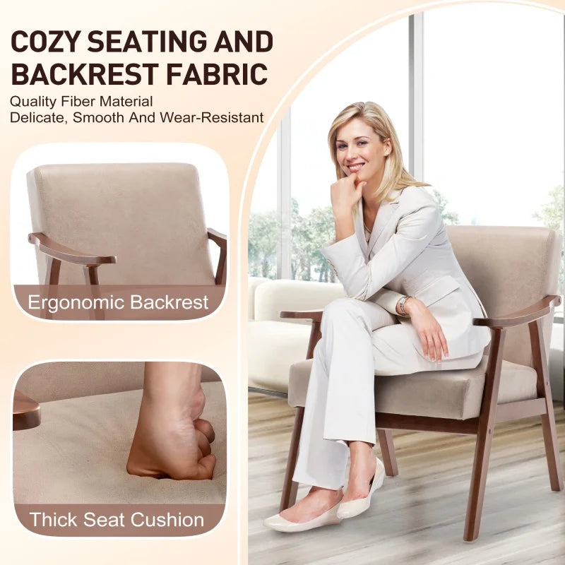 High-Quality Modern Living Room Chair Comfortable Backrest Wood Frame for Home Luxury Thick Seat Desk Chair Elegant Lounge Chair