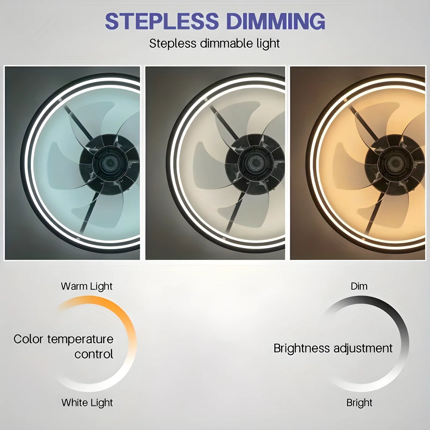 Ceiling Fan Light Living Room Bedroom Modern Electric Fan Simple Home Intelligent Ceiling Fan with Remote Control and Led Light