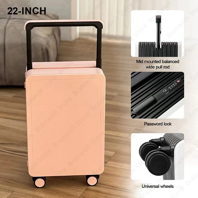 Basics Suitcase Trolley Case With TSA Lock Travelling Suitcase Wide Trolley Luggage With Spinner Wheels 22Inch Rolling Luggage