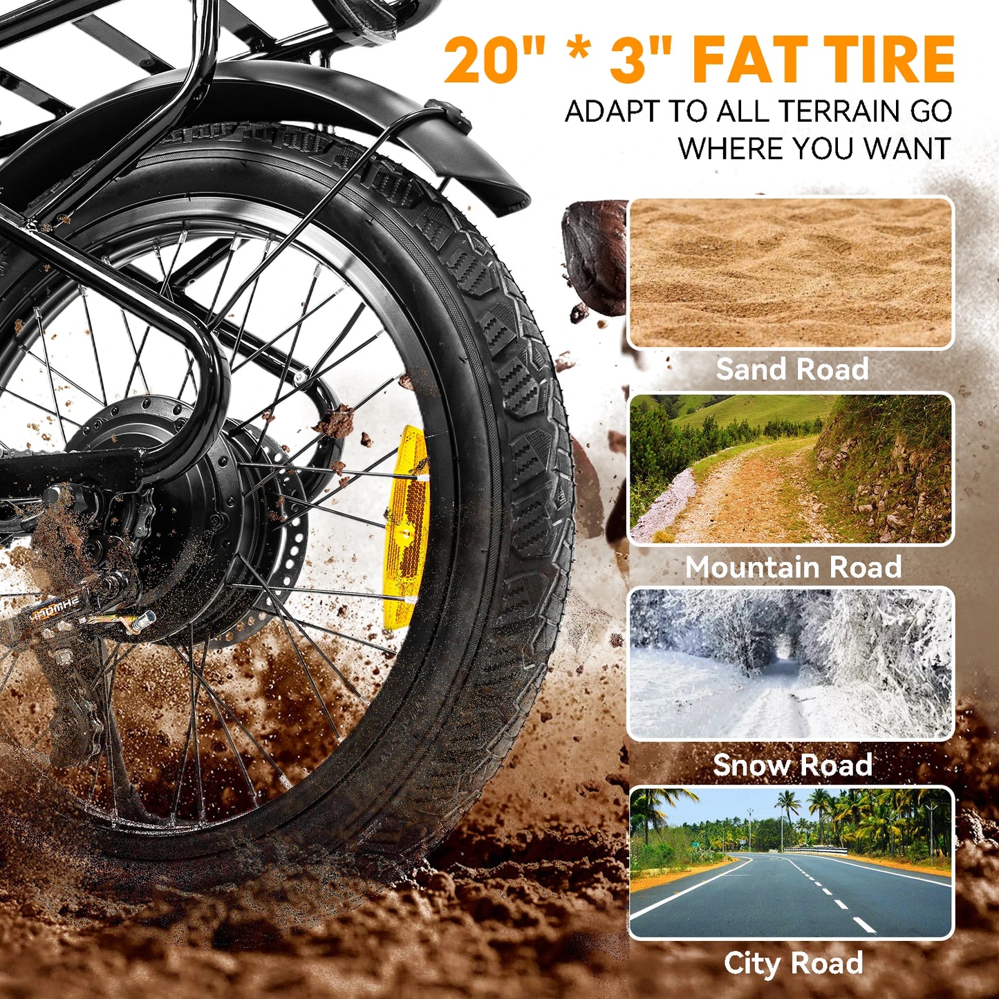 Adult electric bicycle 750W motor 7-speed adjustable, 26MPH 22mph range, front and rear disc brakes, multi terrain riding electr