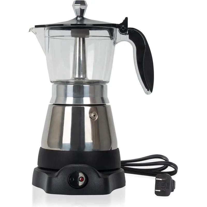 Modernas Moka Pot, Italian Coffee Espresso Machine, 6 Cup Cuban Coffee Maker with Detachable Base & Overheat Protection, Greca