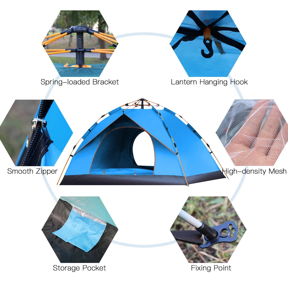 Outdoor  Up Tent Water-resistant Portable Instant Camping Tent for 1-2 People Family Tent instant  up tent camping tent