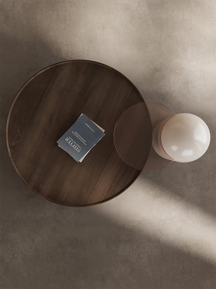 Round coffee table living room household light luxury high-end small apartment Italian minimalist coffee table combination