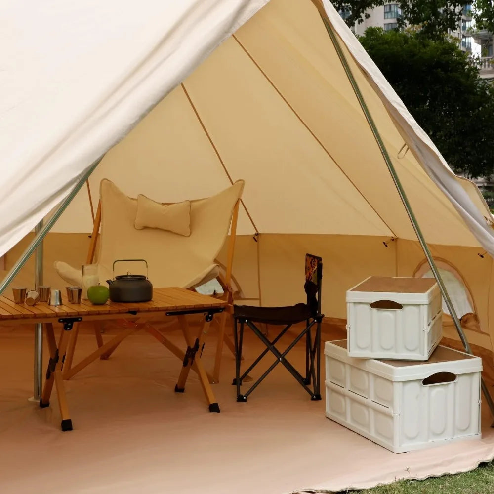 Outdoor Camping Tents, Yurt Canvas Tent with Stove Jack,for 4/6/8 Person Family 4 Season Camping,Outdoor Canvas Bell Tent