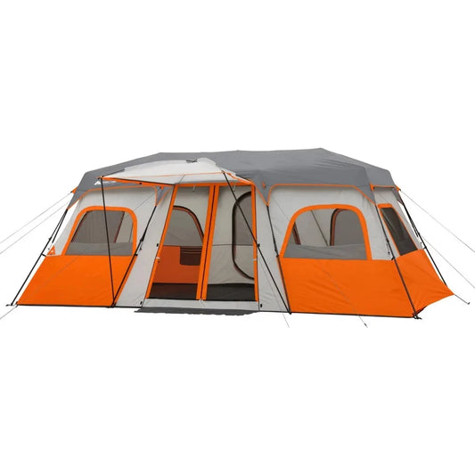 12 Person Instant Cabin Tent with Integrated LED Lights, 3 Rooms, 47.87 lbs