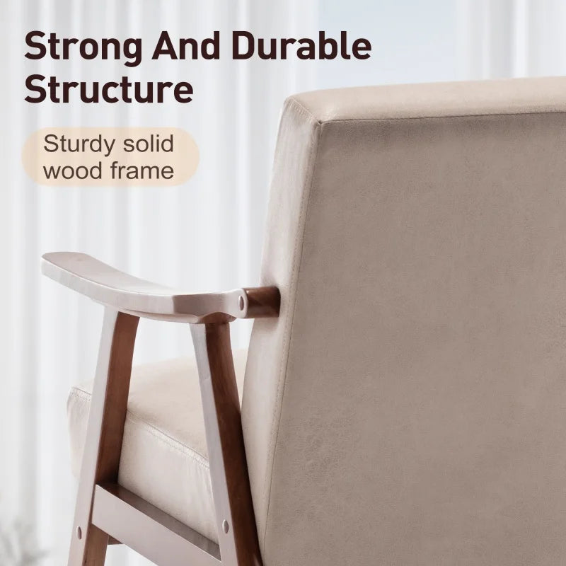 High-Quality Modern Living Room Chair Comfortable Backrest Wood Frame for Home Luxury Thick Seat Desk Chair Elegant Lounge Chair