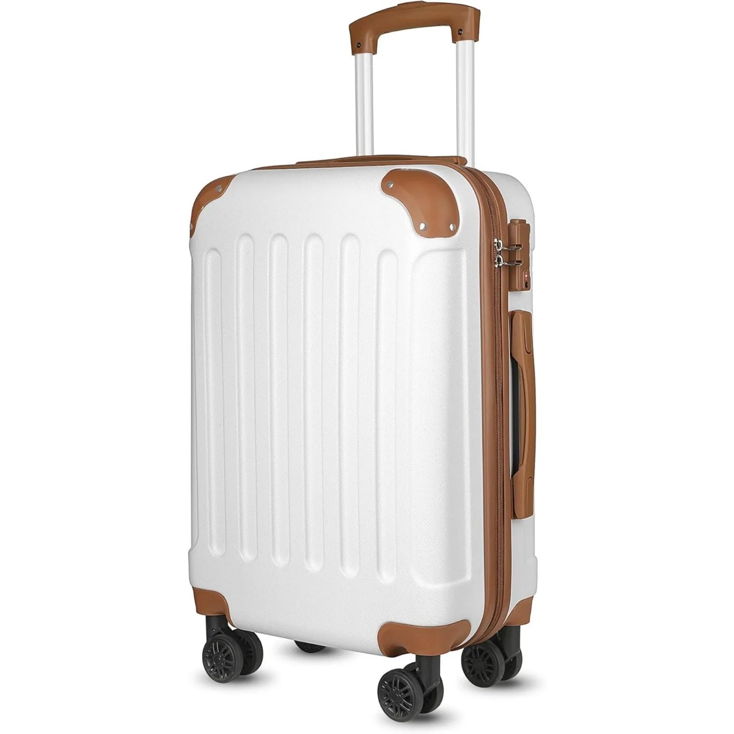 LUGGEX Carry On Luggage for Airplanes, Travel Suitcases with Wheels (White, 20-Inch)