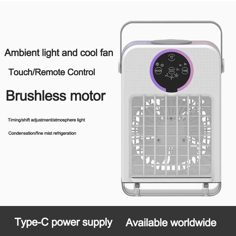 Cooling fan USB powered air conditioning fan Small water cooling fan Spray fan Desktop fan Available worldwide portable